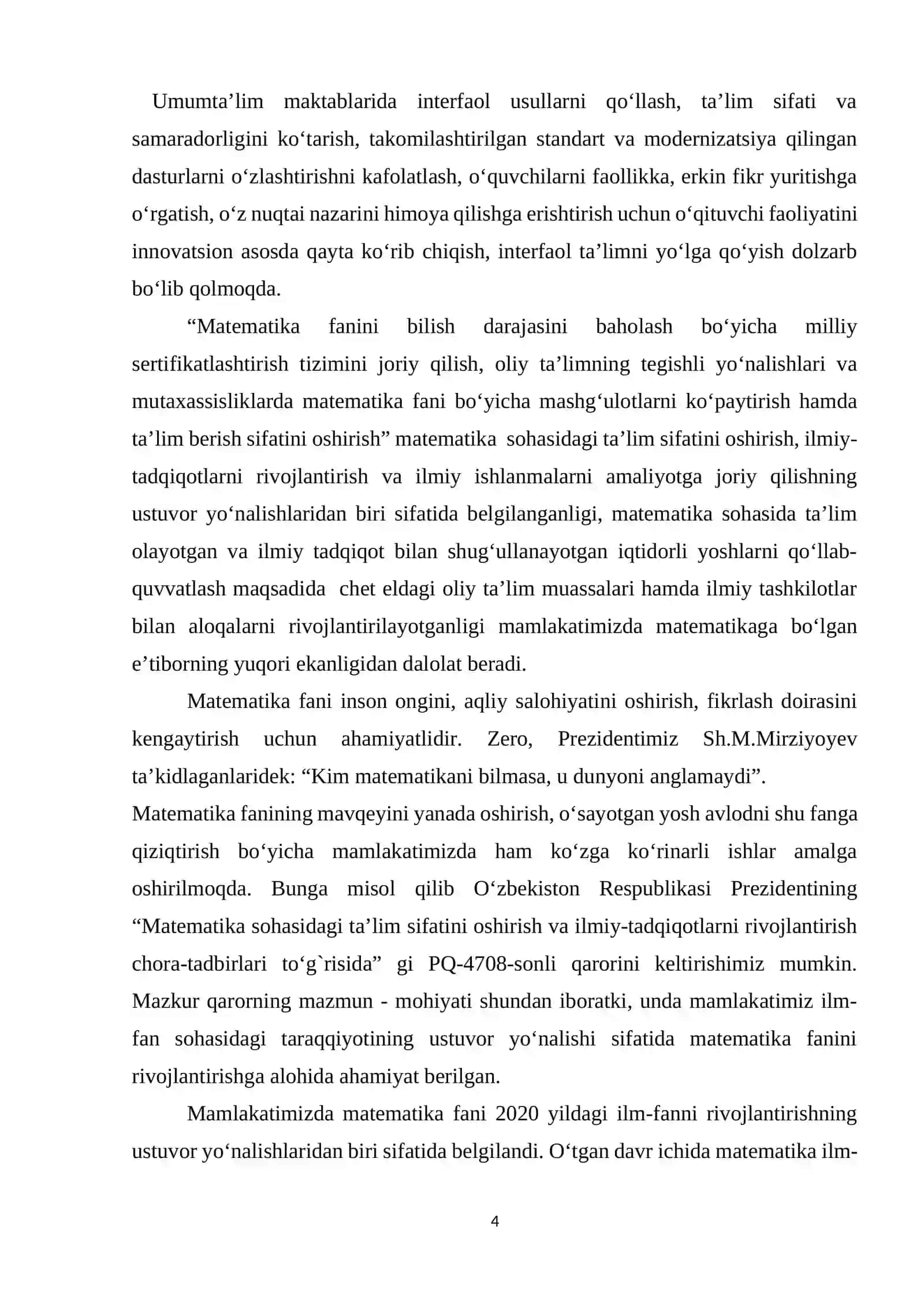Matematika va informatika ta'lim yo'nalishi - Funksiyalar nazariyasi fanidan kurs ishi 4