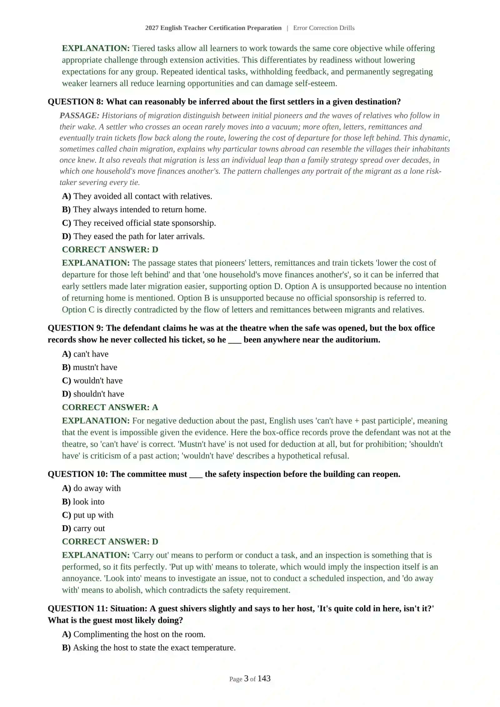 Error Correction Drills 4