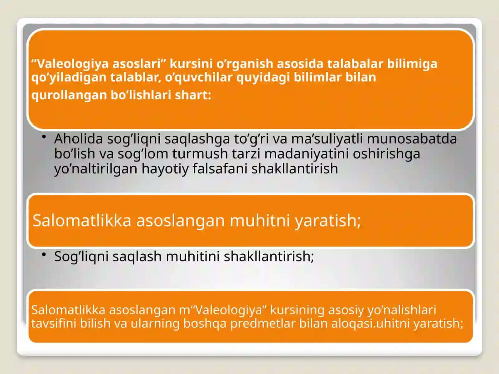 VALEOLOGIK YO’NALISHLAR 4
