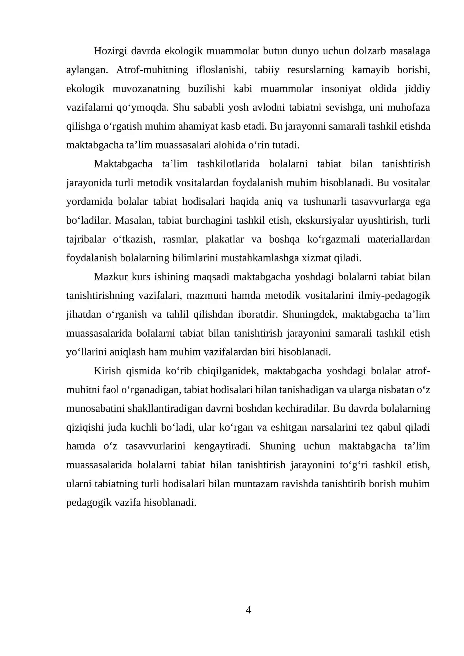 Maktabgacha yoshdagi bolalarni tabiat bilan tanishtirishning nazariy va amaliy asoslari 4