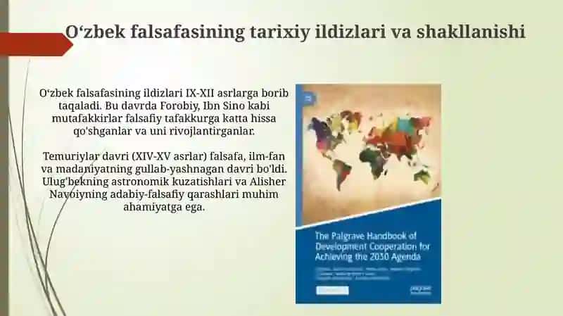 XX-XXI asr oʻzbek falsafasining barqaroror rivojlanish maqsadlariga erishishdagi ijtimoiy ahamiyati 4