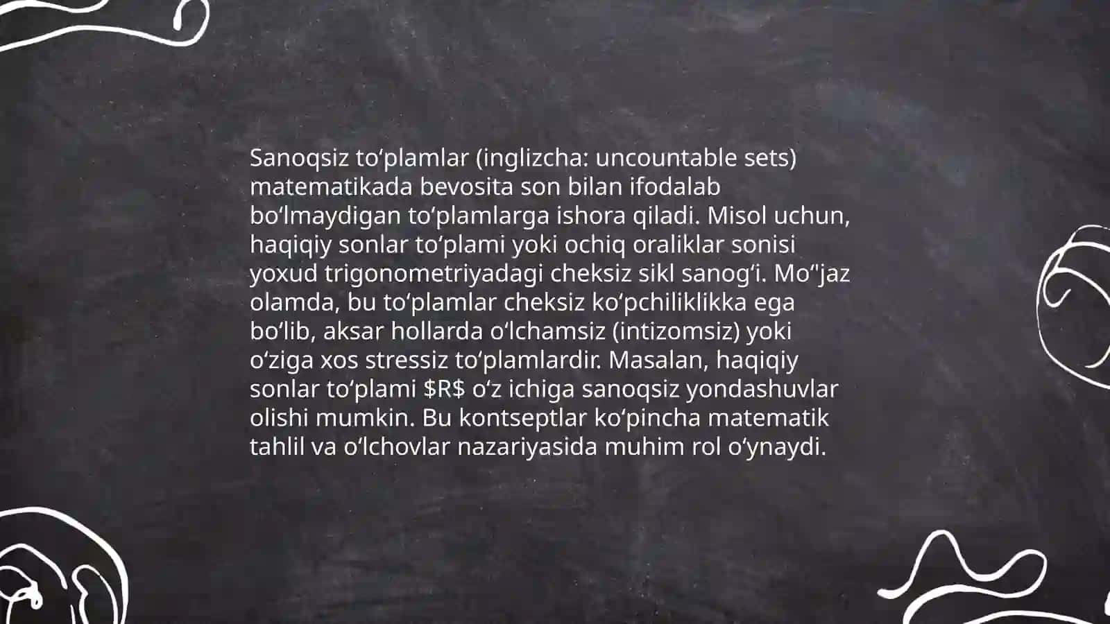 Sanoqli va sanoqsiz to'plamlar 4