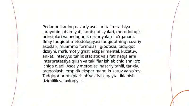 Pedagogika fani predmeti va ilmiy-tadqiqot metodlari 4