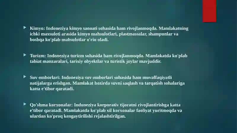 INDONEZIYADAVLATNING IQSODIYOTI VA BOJXONA SIYOSATI 4
