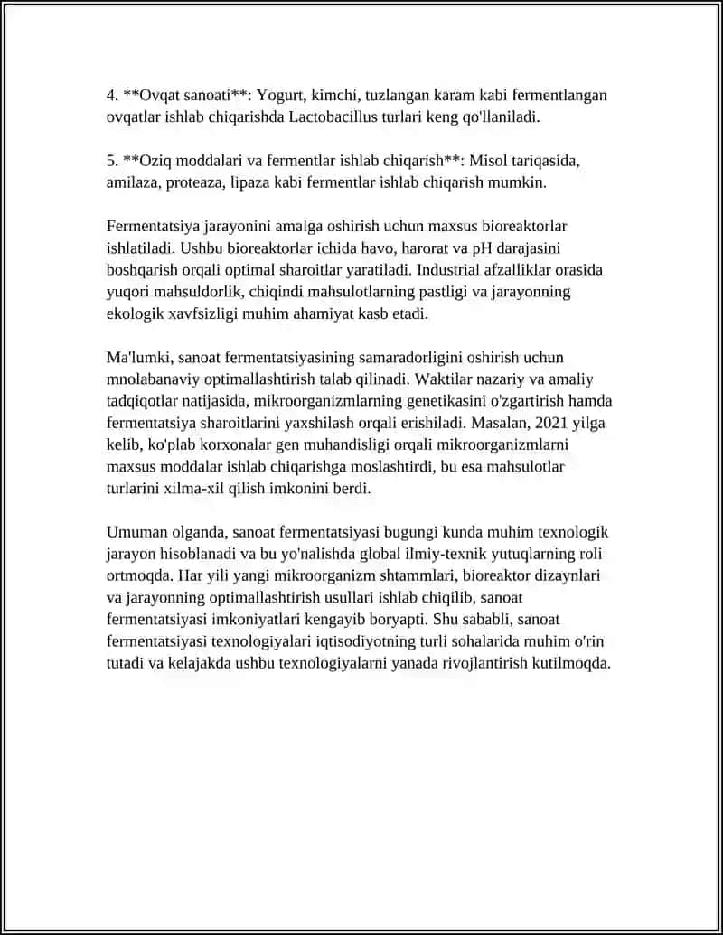 MIKROORGANIZMLAR ASOSIDAGI TEXNOLOGIYALAR 4