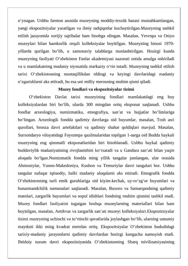 O‘zbekiston Davlat tarixi muzeyi 4