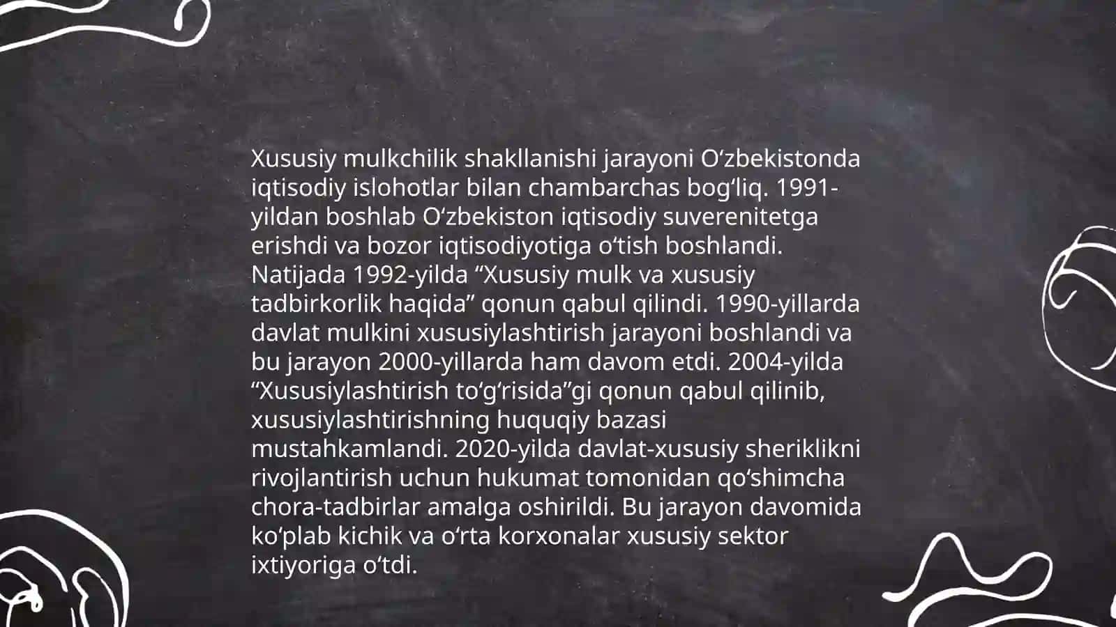 Iqtisodiy Islohotlar Xususiy Mulkchilikning Shakllanishi 4