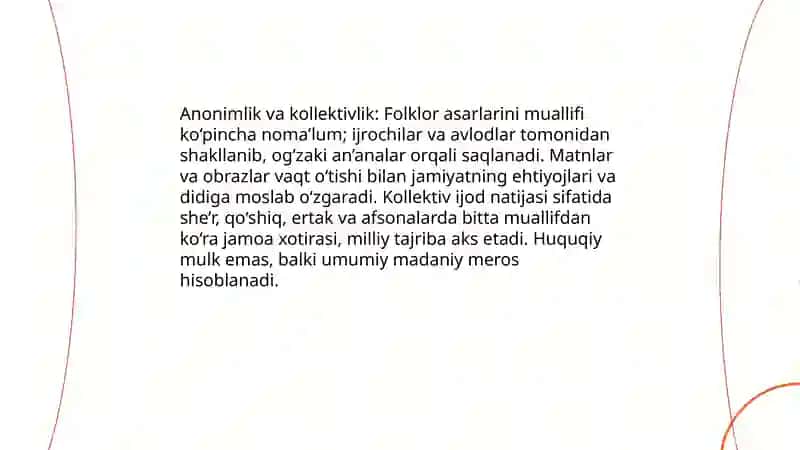 Ogʻzaki ijodiy anʼanalar 4