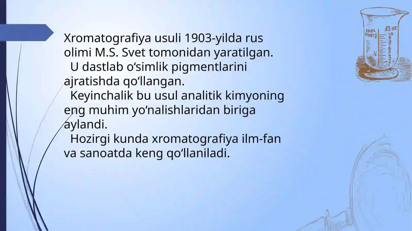 Suyuqlik xromatografiyasi usullari yordamida moddalar analizi 4