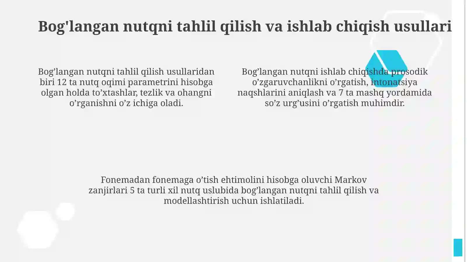 Dasturning boğlangan nutqni rivojlantirishga qaratilgan imkoniyatlarini o'rganish va tahlil qilish 4