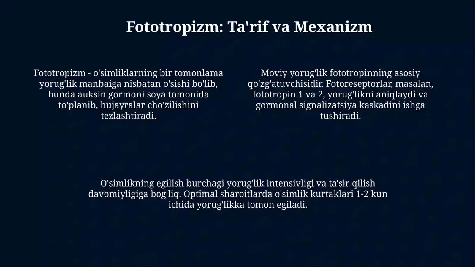 O'simliklarda fotonatsiya, fototropiz, fotonatsiya, geotropizm hodisalarinikuzatish 4