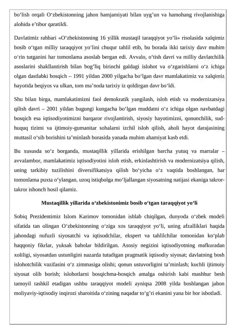 MUSTAQILLIK YILLARIDA DAVLAT BOSHQARUVI TIZIMIDA AMALGA OSHIRILGAN ISLOHOTLAR 4