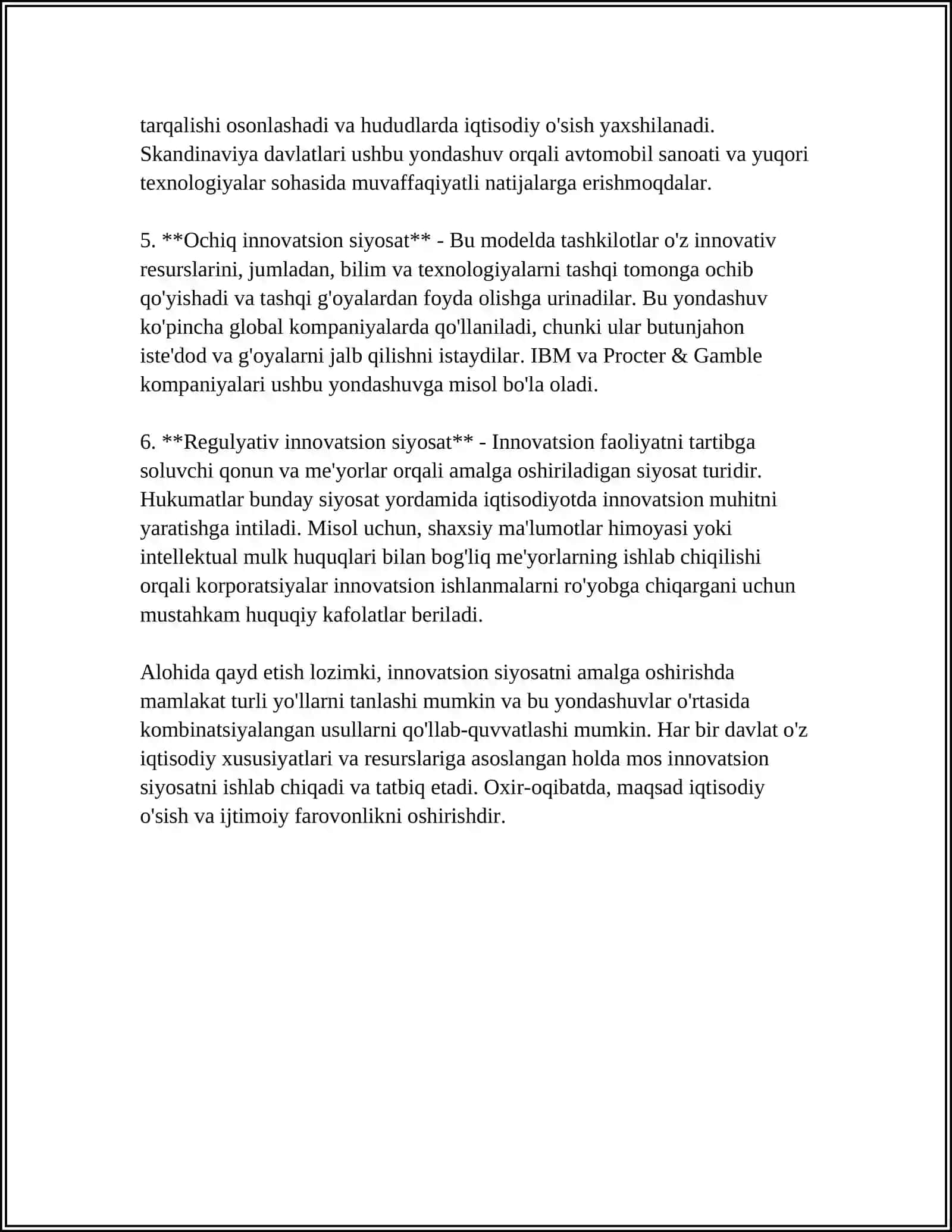 DAVLATNING INNOVATSION SIYOSATI BO‘YICHA XORIJIY TAJRIBALAR 4