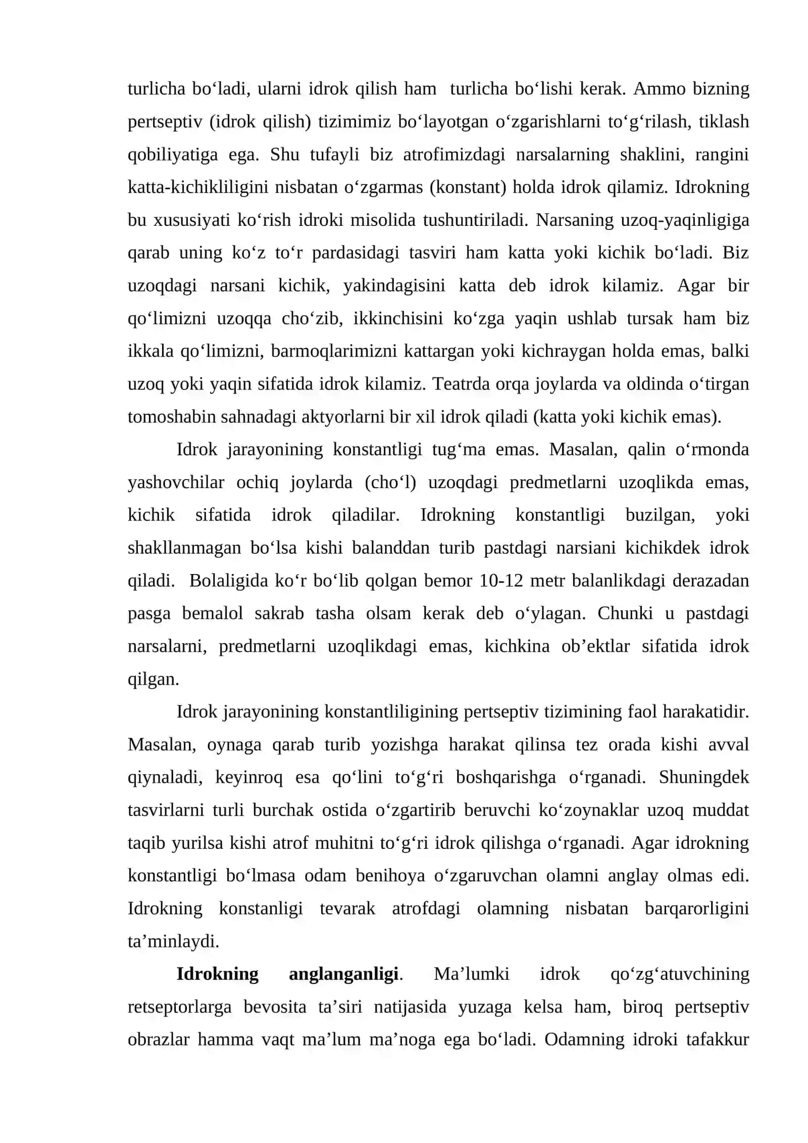 Idrok haqida tushuncha va uning xususiyatlari 4