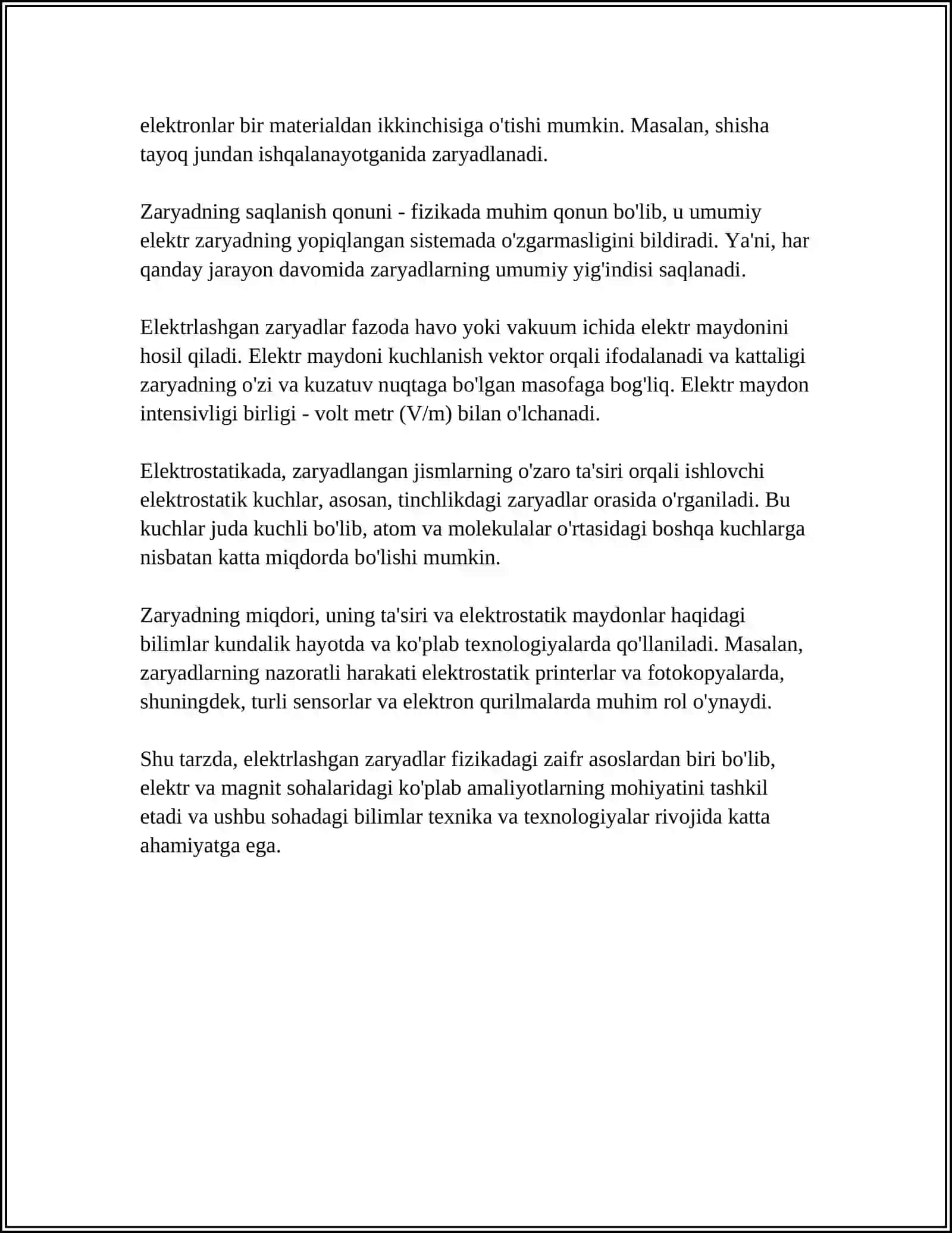 NOELEKTRIK KATTALIKLARNI ELKTR KATTALIKLARGA O’ZGARTIRISH 4