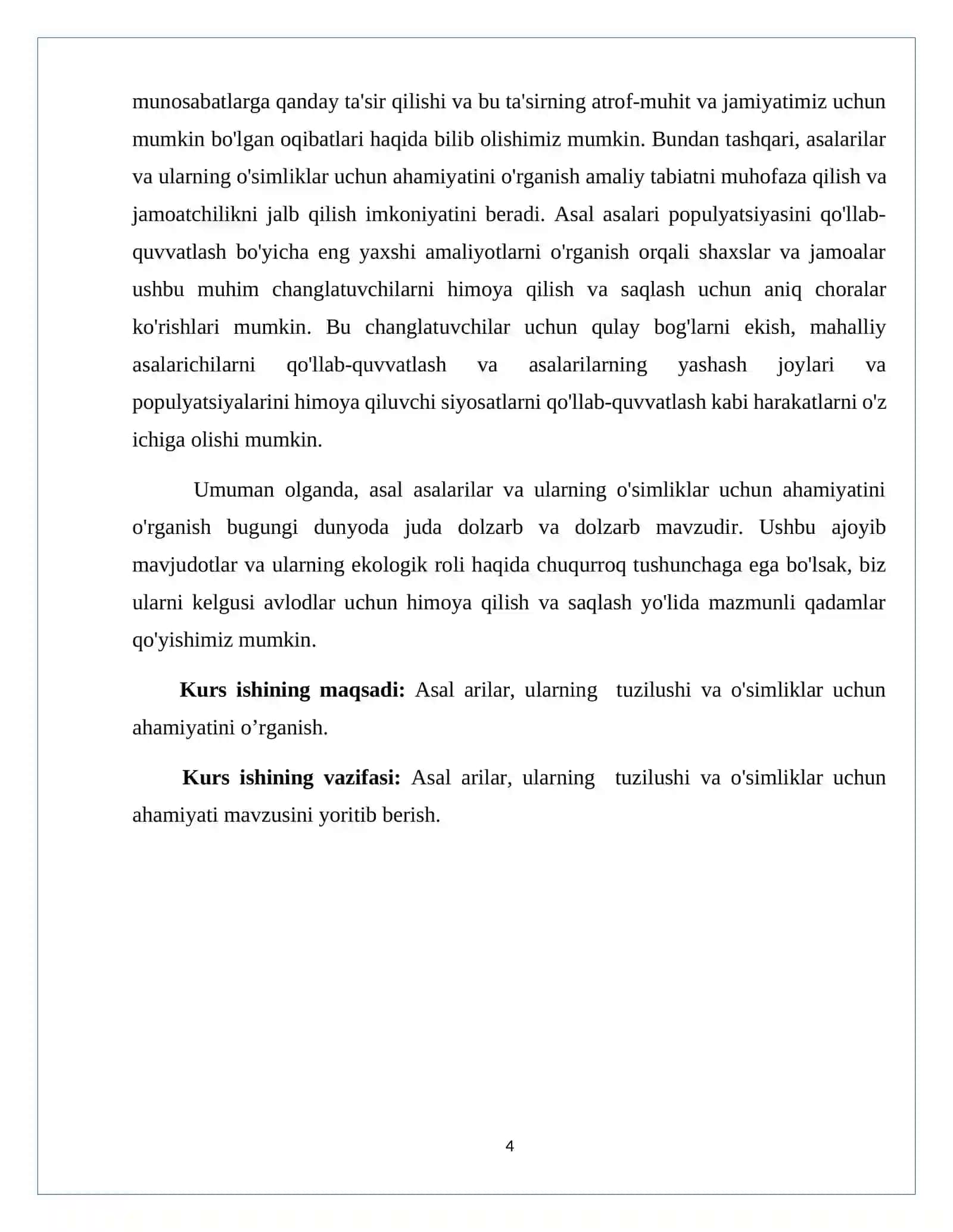 Asalaning tana tuzulishi va o’simliklar uchun ahamyati 4