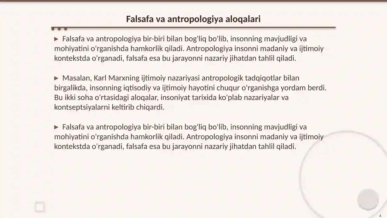 INSON FALSAFASI (FALSAFA ANTROPOLOGIYA) 4
