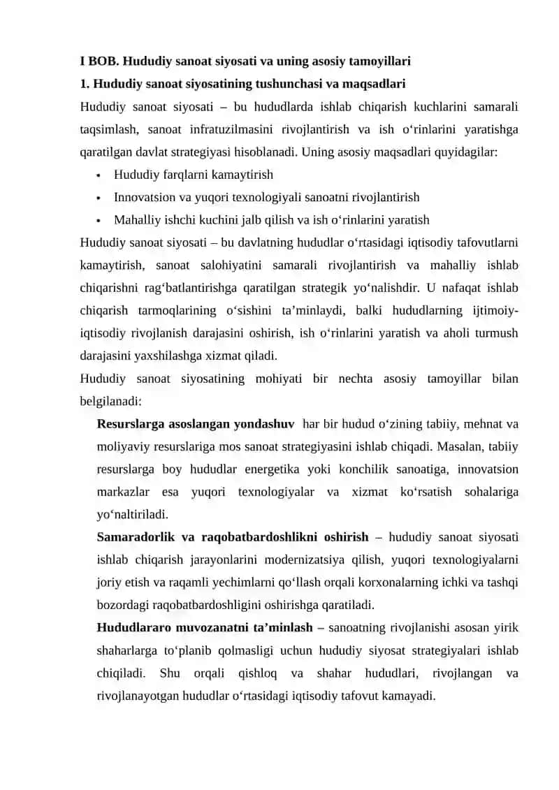 HUDUDIY SANOAT SIYOSATINI TAKOMILLASHTIRISH YO‘LLARI 4