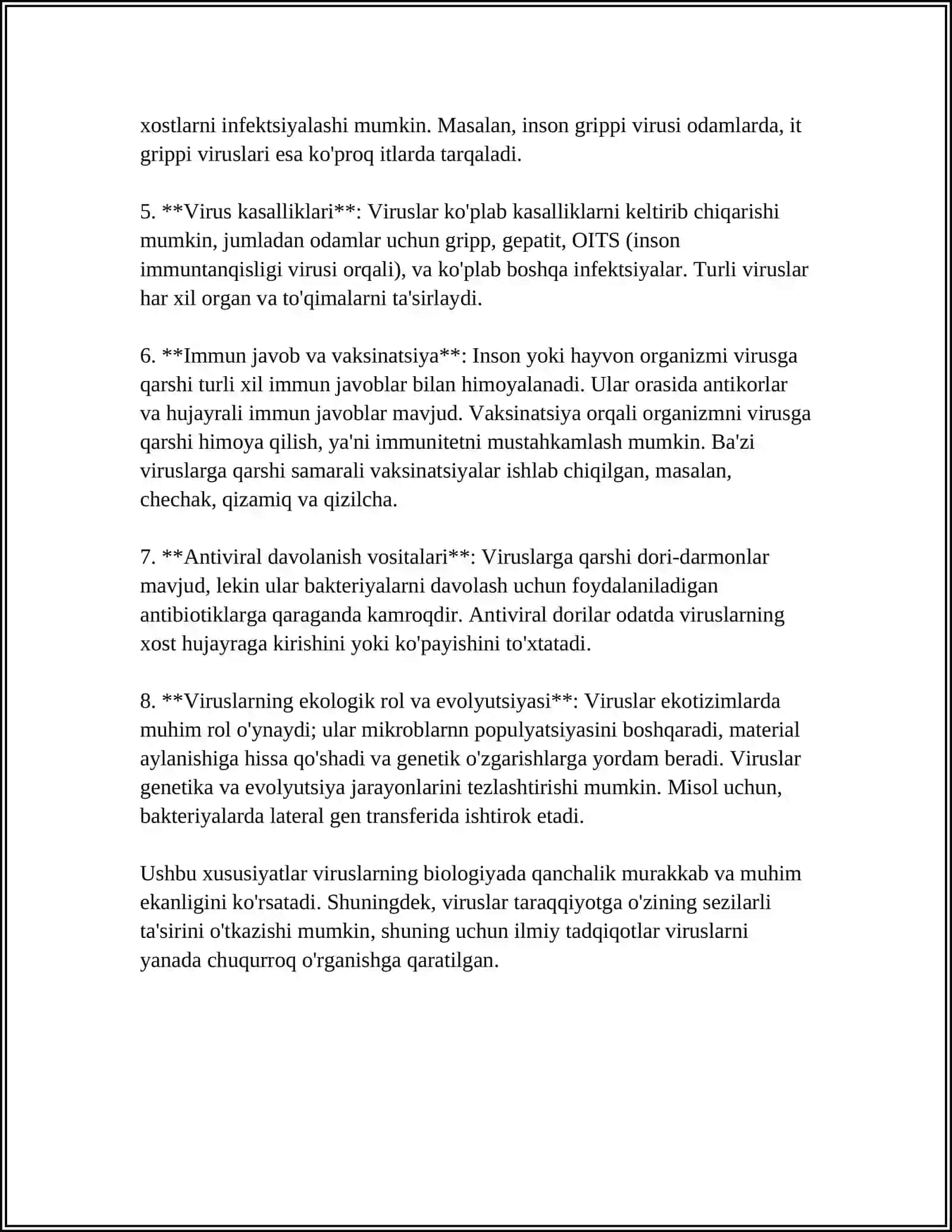 MUSTAQIL ISH Mavzu: VIRUSLAR KÒPAYISHI VA KLASSIFIKATSIYASI,TURLARI 4