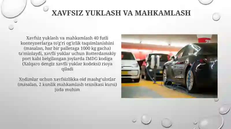 Ta'lim rejasi: Yuklarni tashishga bo'lgan xavfsizlik texnikasi 4