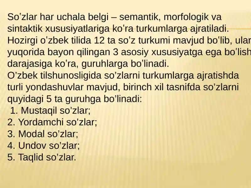 So‘z turkumlarining leksik, grammatik va sintaktik ma’nosi ustida ishlash. 4