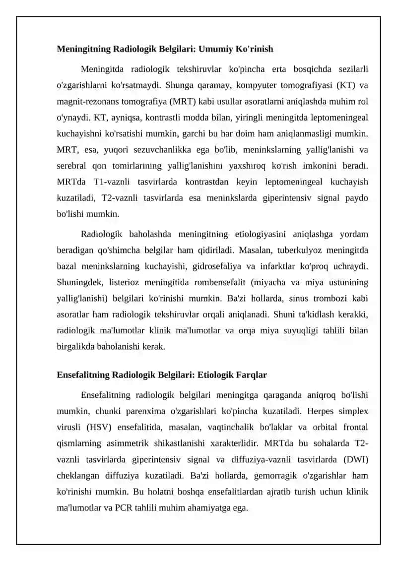 Mavit va Ensefalitning Radiologik Belgilari 4