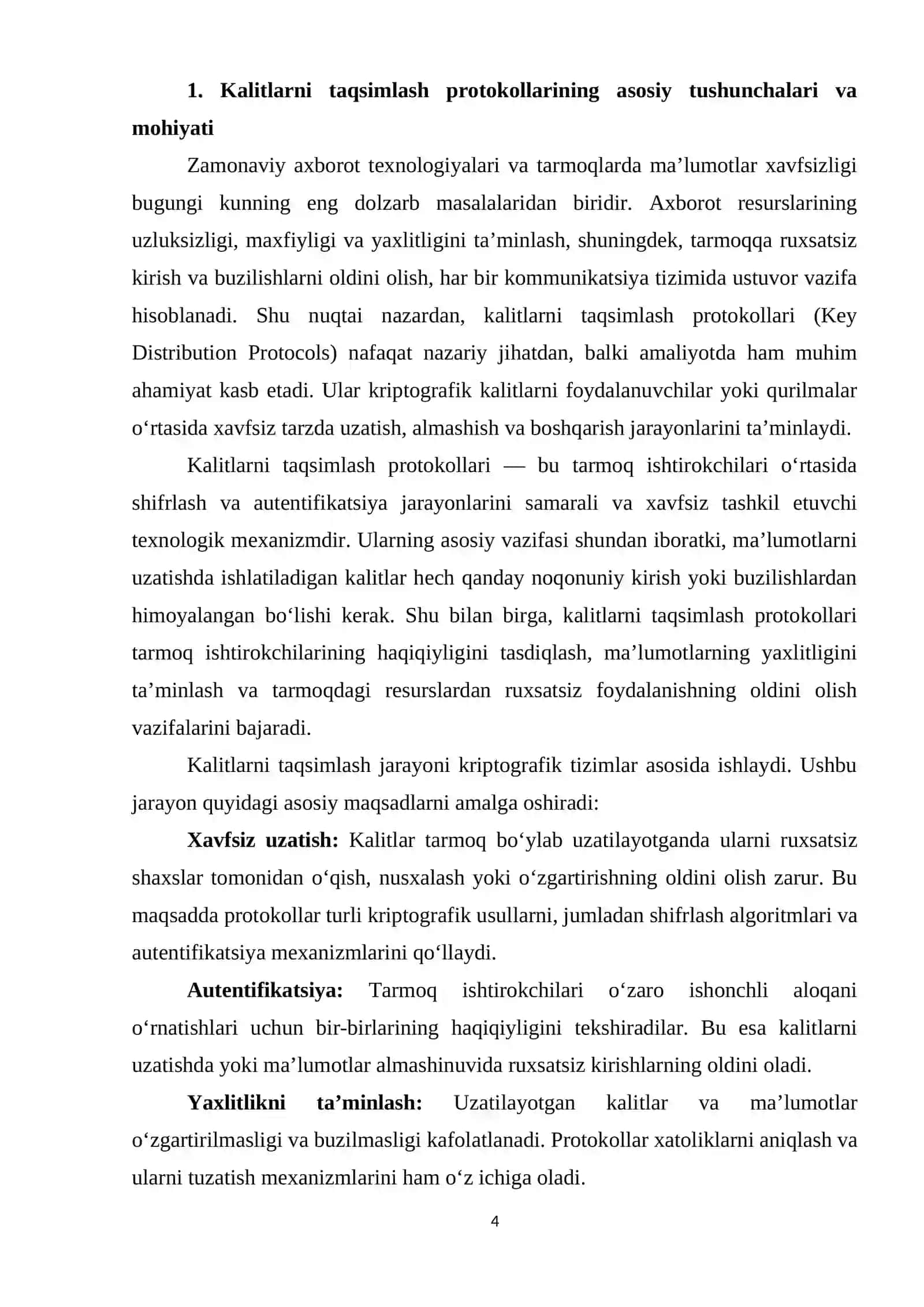Kalitlarni taqsimlash protokollari funksiyalari 4