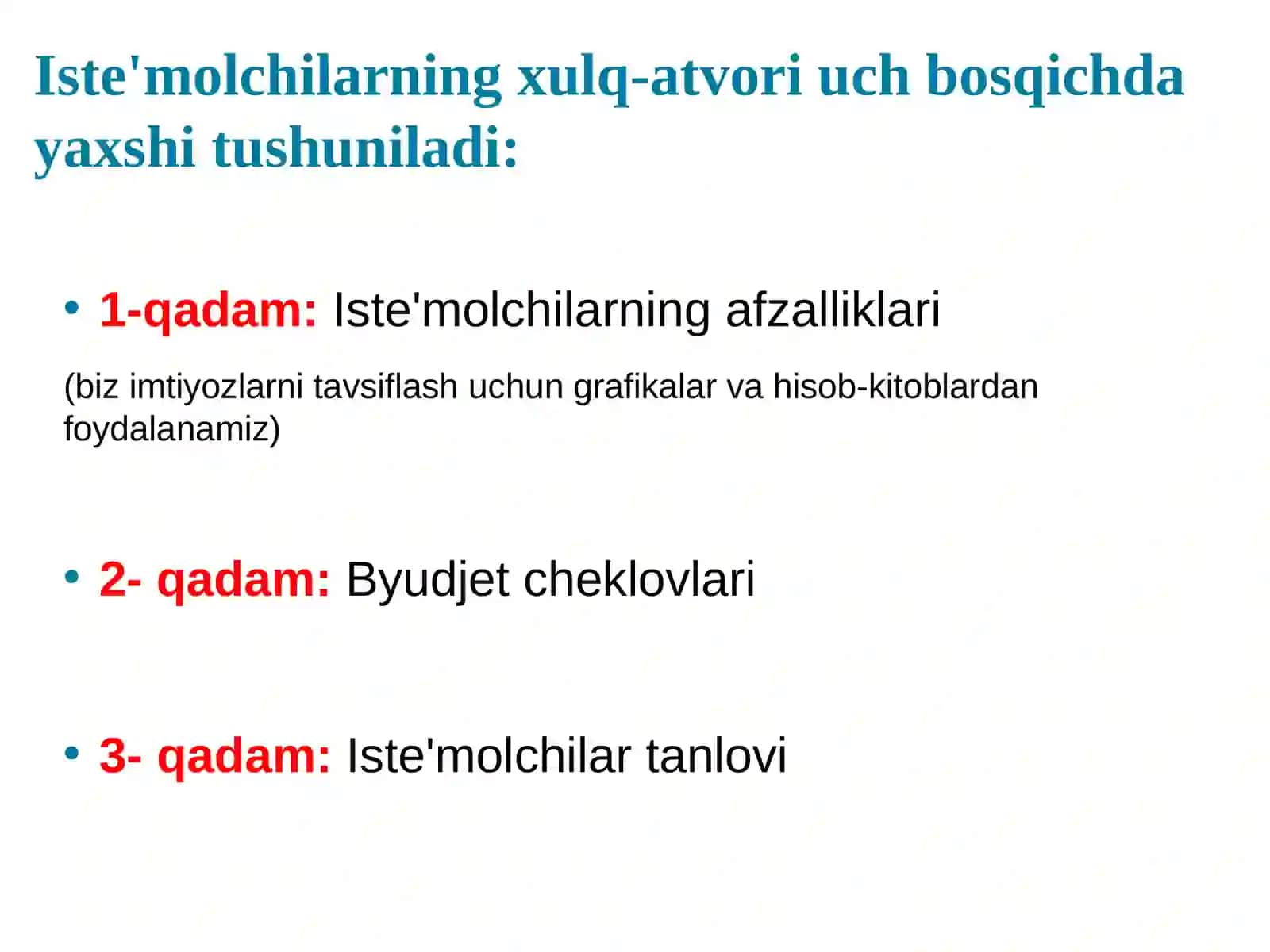 Мавҳумлик ва Истеъмолчилар хулқ-атвори 4