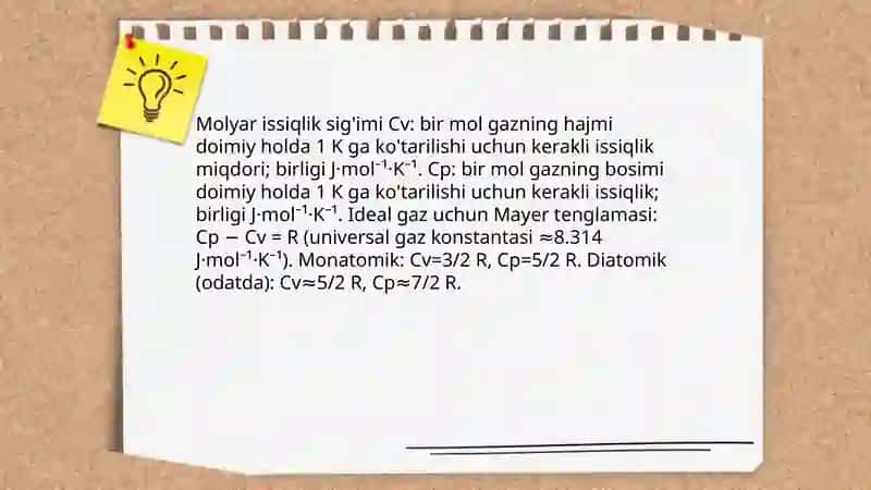 GAZNING ISSIQLIK SIG'IMIVA UNING JARAYONLARI TURIGA BOG'LIQLIGI MAYER TENGLAMASI 4