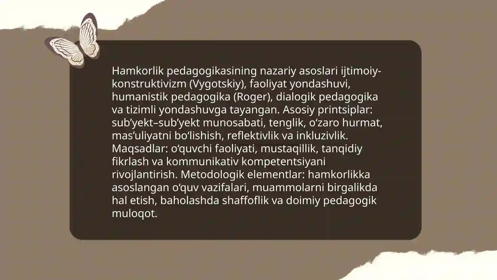 Hamkorlik pedagogikasining konseptual g'oyalari 4