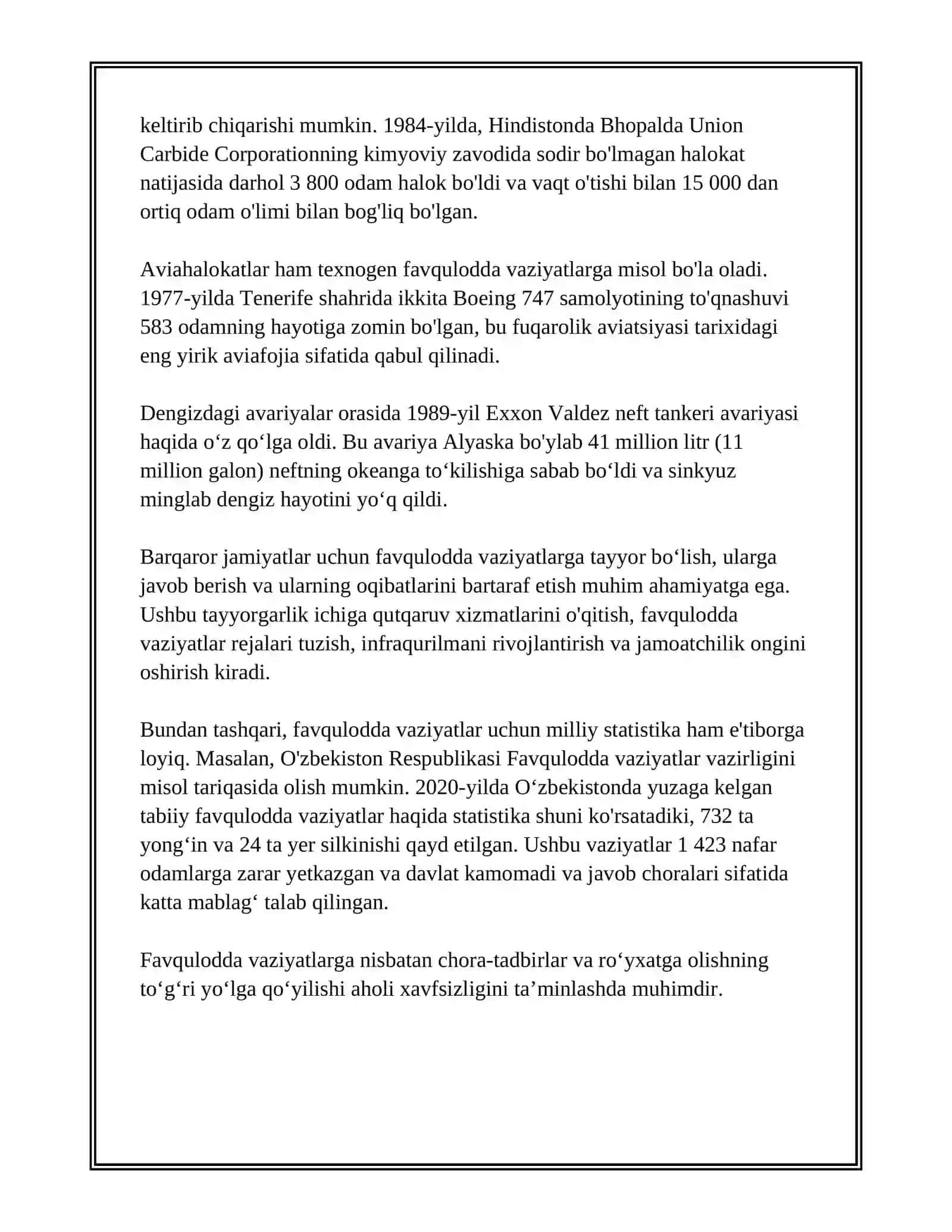 FAVQULOTDA VAZIYATLARDA FUQARO MUHIFAZASIDAN KELIB CHIQQAN HOLDA ISH OPRINLARINI TASHKIL QILISH 4