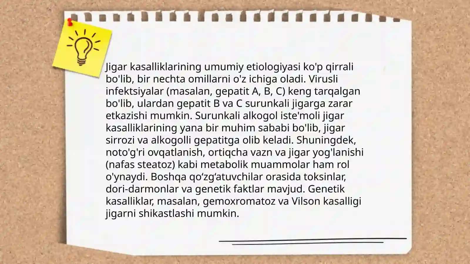 Jigar va o't yo'llari patologiyasi. Jigar kasalliklari haqida umumiy ma'lumotlar 4