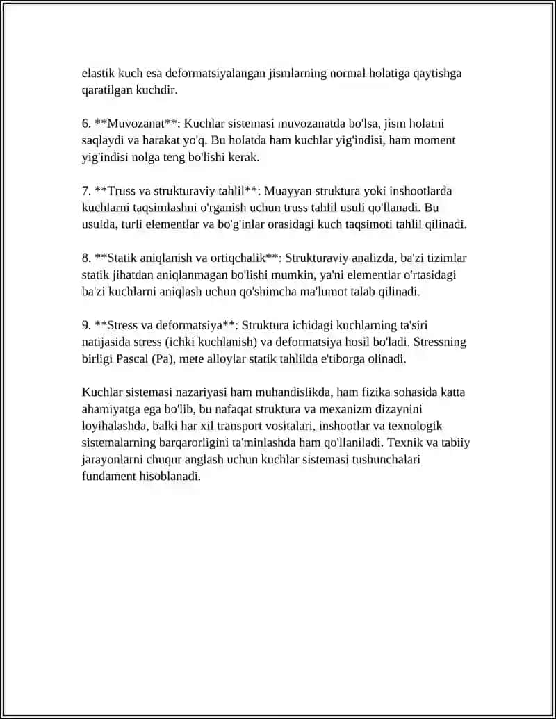 TEKISLIKDA IXTIYORIY JOYLASHGAN KUCHLAR SISTEMASINI SODDA HOLGA KELTIRISH 4
