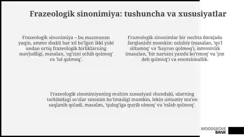 Frazemalarning semantik turlari 4