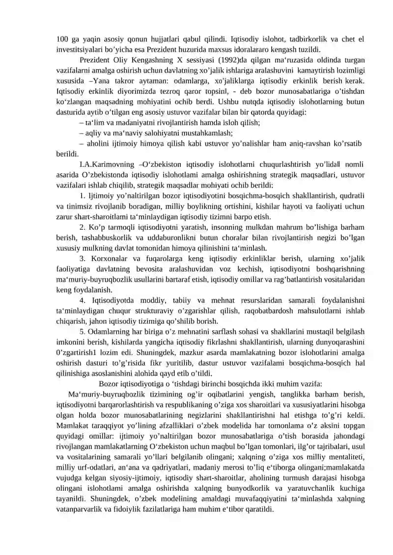 O`zbekistonda mibozor munosabatlarining rivojlanishi 4