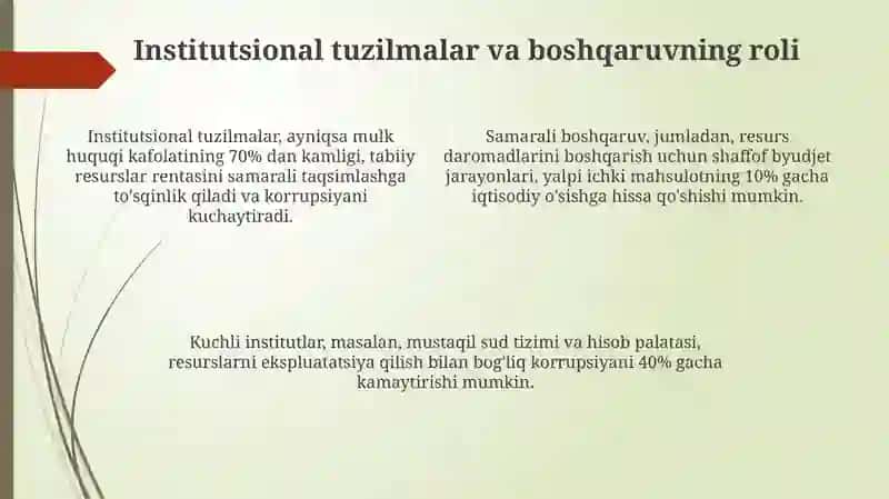 Tabiy boyliklar:nega ba'zilari rivojlanib ba'zilari qashshoqlikka botmoqda 4