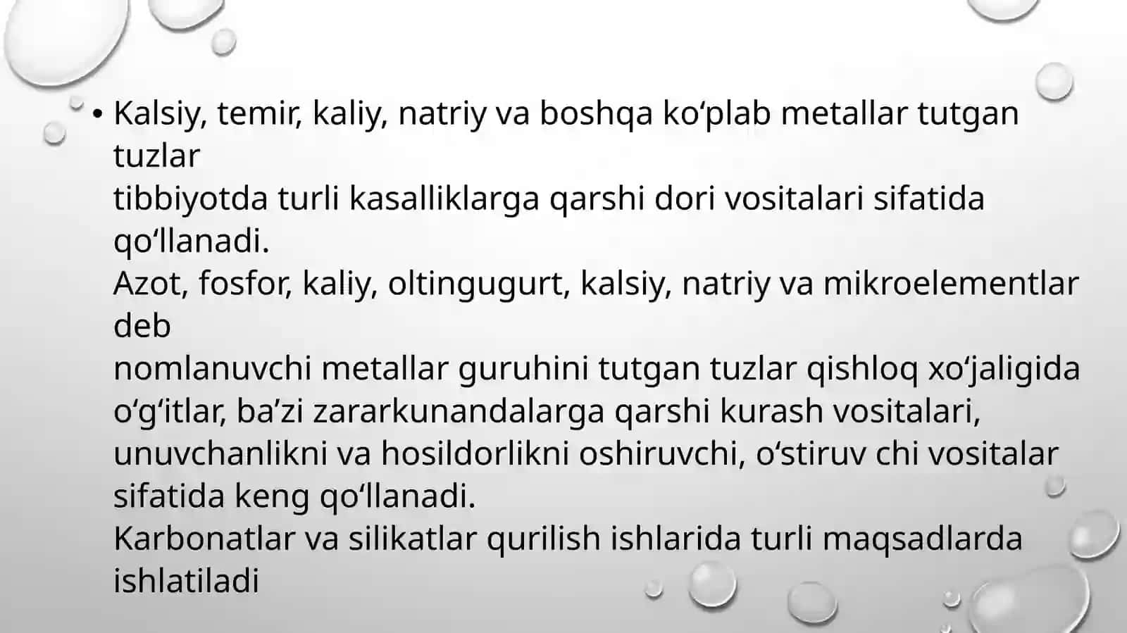 Eng muhim tuzlarning ishlatilishi 4