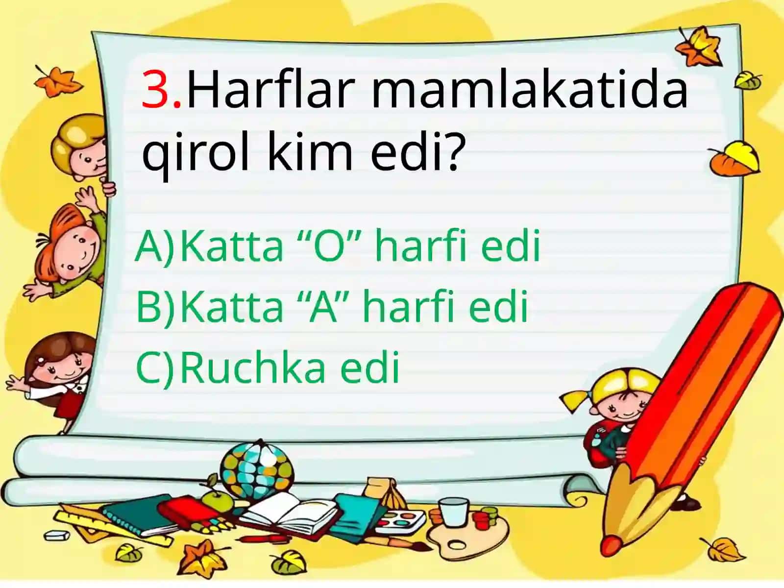 Ona tili va o‘qish savodxonligi fanidan tuzgan TESTI 4