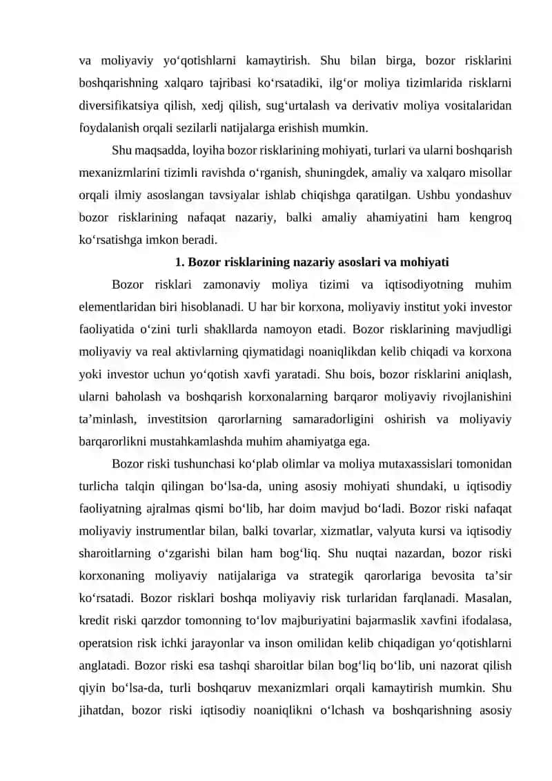 Bozor risklarining turlari va mohiyati 4