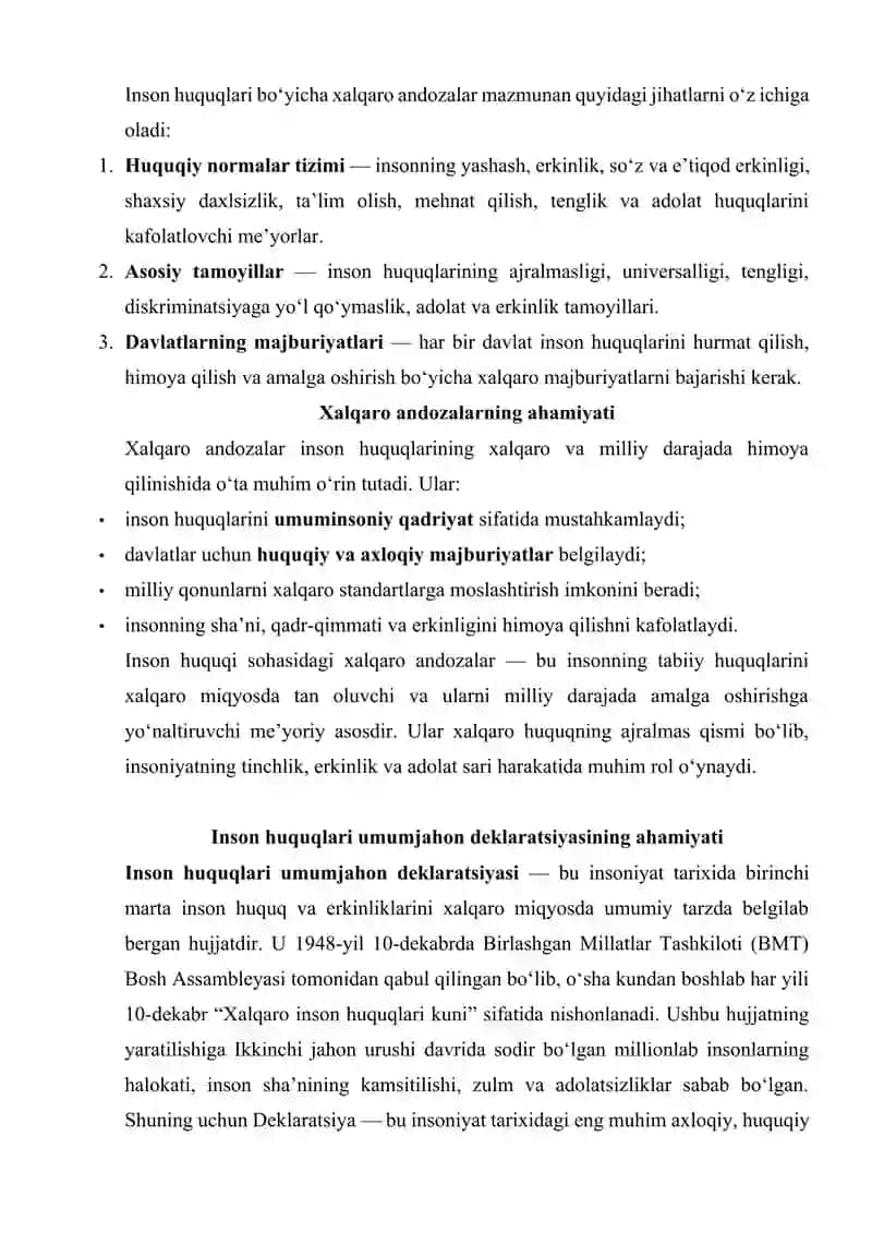 Inson huquqi sohasidagi xalqaro andozalar 4