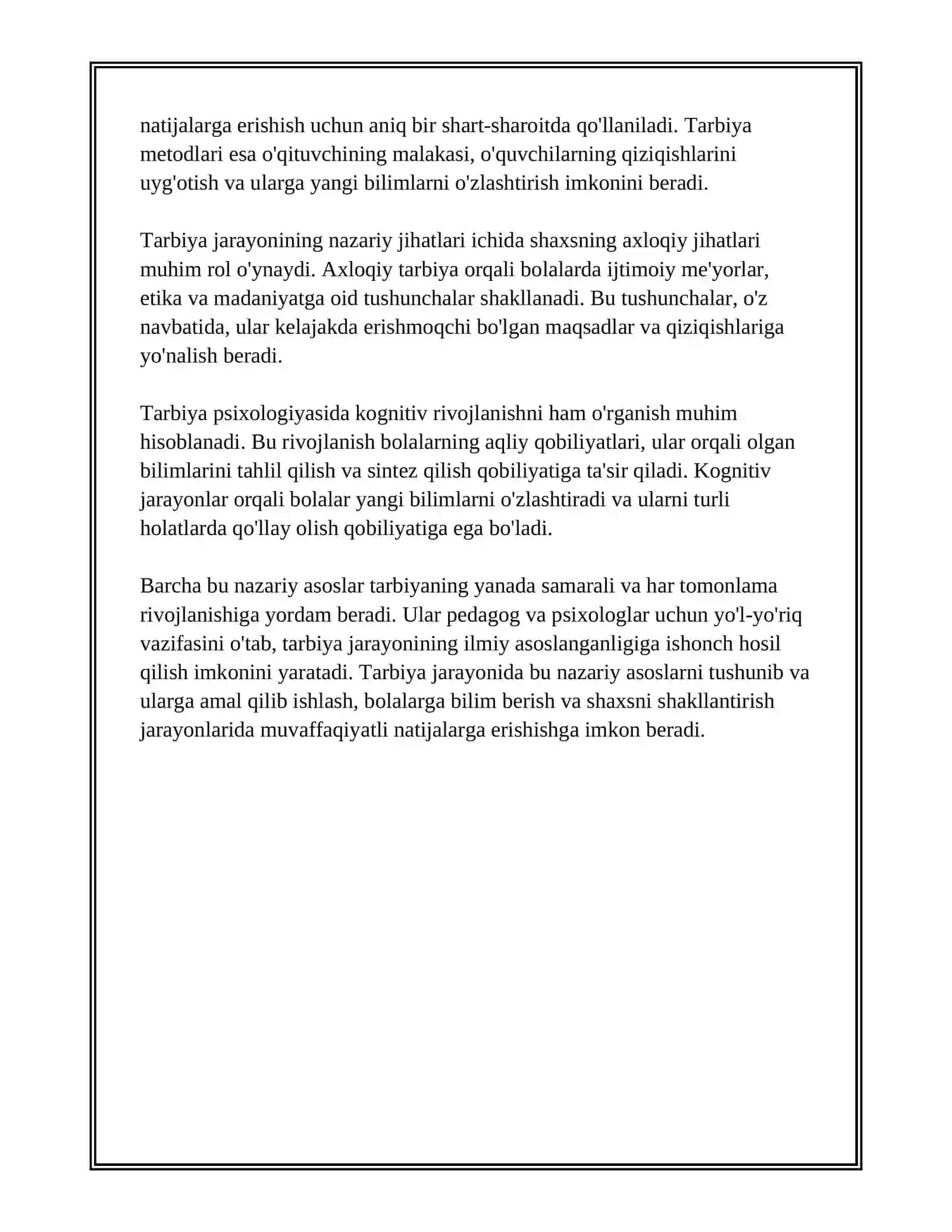 TARBIYA PSIXOLOGIYASI: MAQSADI, VOSITALARI VA METODLARI 4