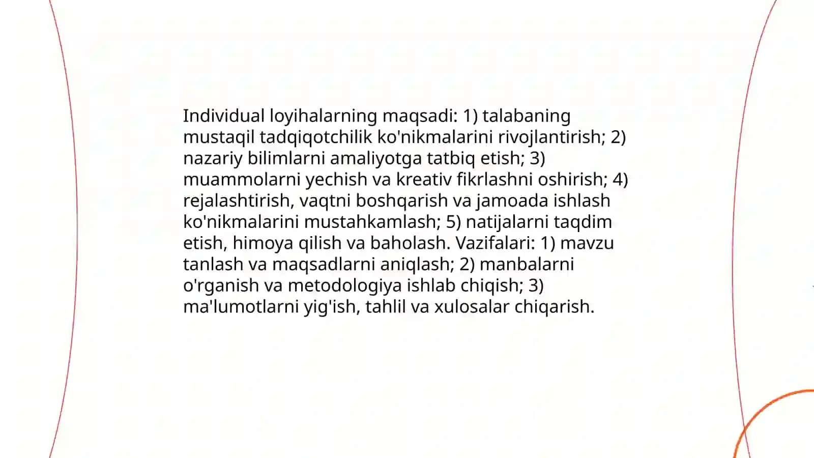 Individual loyihalar faniga kirish va asosiy tushunchalar 4