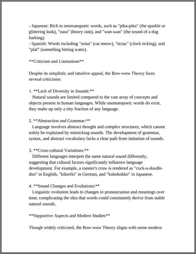 Bow-wow (Onomatopoeic) Theory 4