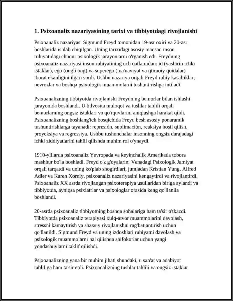 PSIXOANALIZ TA'LIMOTI VA UNING TIBBIYOTDAGI O'RNI 4