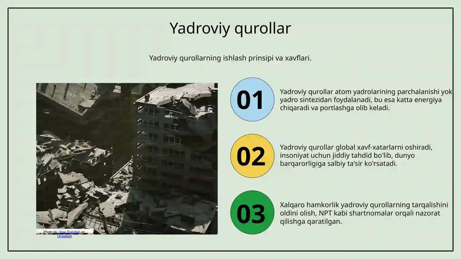 Zamonaviy va ommaviy qirg'in qurollari.Aholini OQQ dan himoya qilishni tashkillashtirish 4