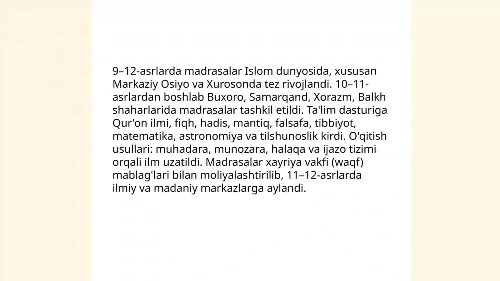 9-12 asrlarda ilm-fan va ma’daniyatning yuksalishi 4