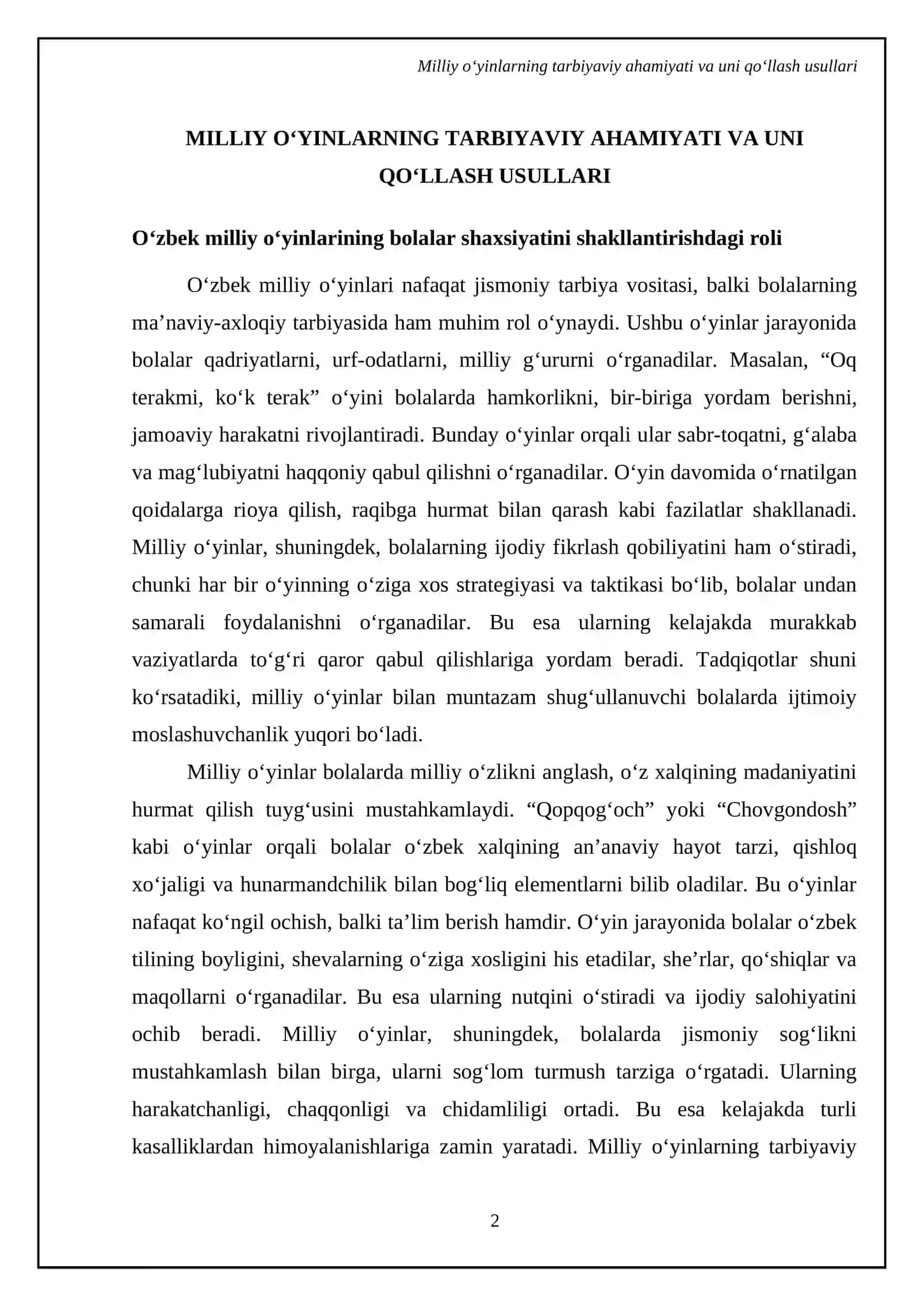 Kichik yoshdagi bolalarga beriladigan milliy va harakatli oʻyinlarni urgatish 4