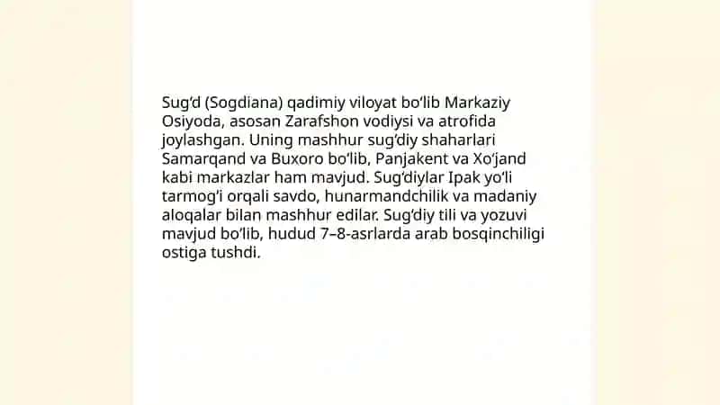 O‘rta Osiyodagi tarixiy hududlar va qadimgi xalqlarning joylashuvi 4