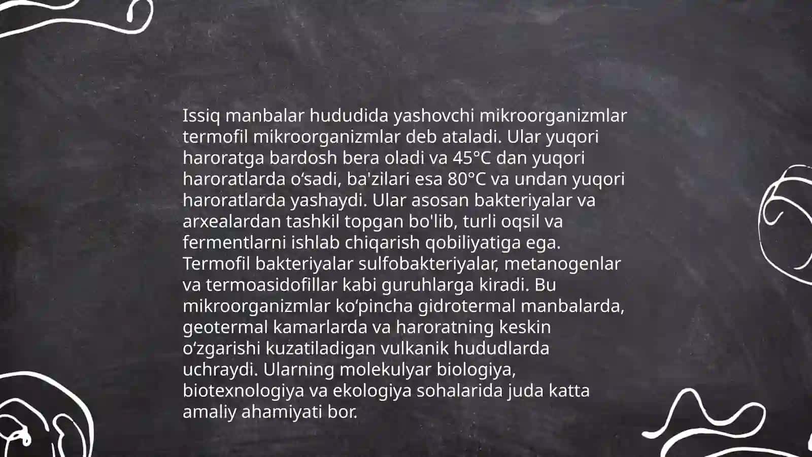 Mikroorganizmlarning Geyserlar va issiq manbalar tarqalishi 4