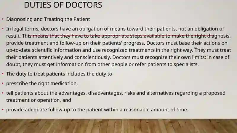 Duties of doctors 4